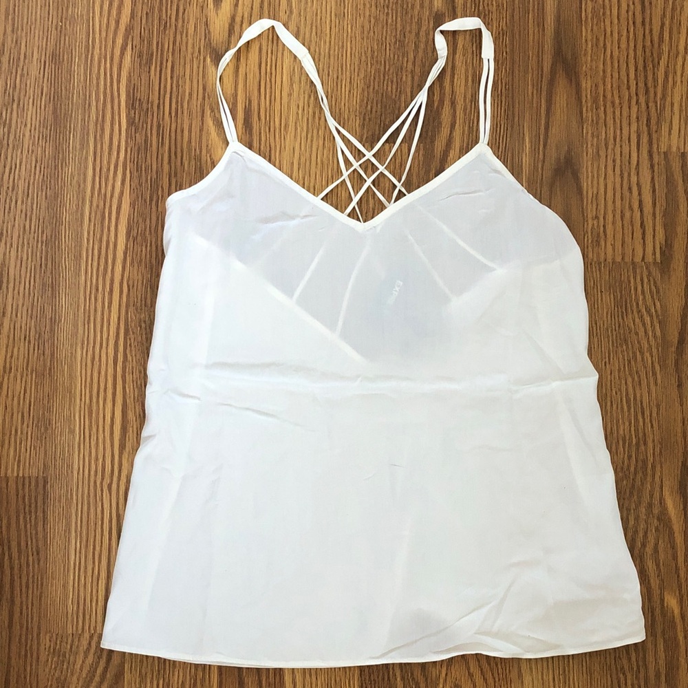 Express off White Crisscross Strap V-Neck Cami tank top size XS